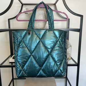 Teal Victoria's Secret Puff Bag